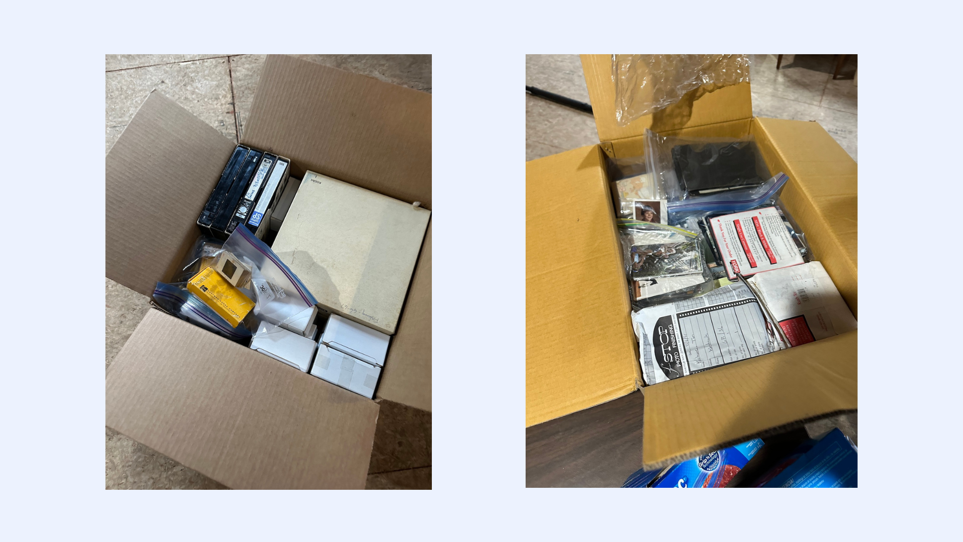 digitize photos--packed boxes for scanning